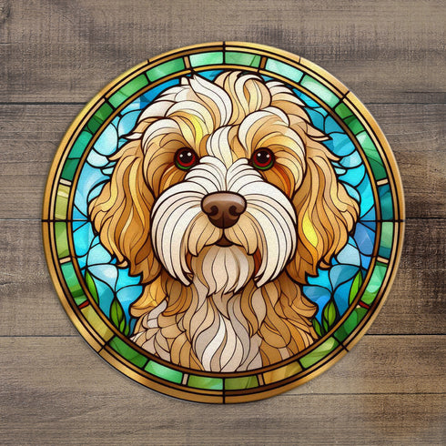 Cockapoo Apricot Glass Suncatcher Worktop Saver